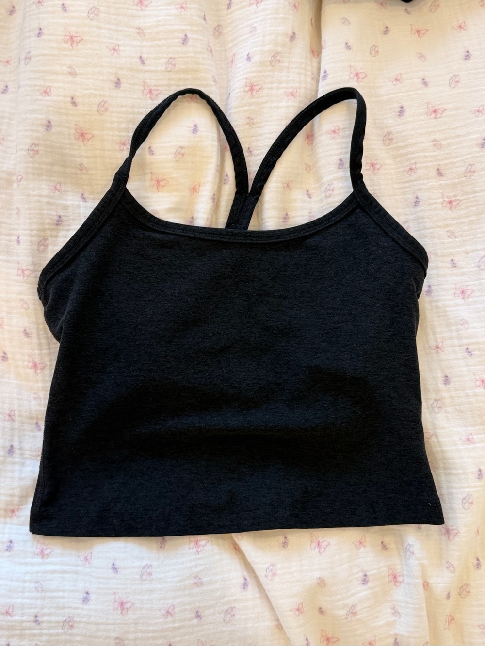Beyond Yoga Dark Charcoal Cropped Tank